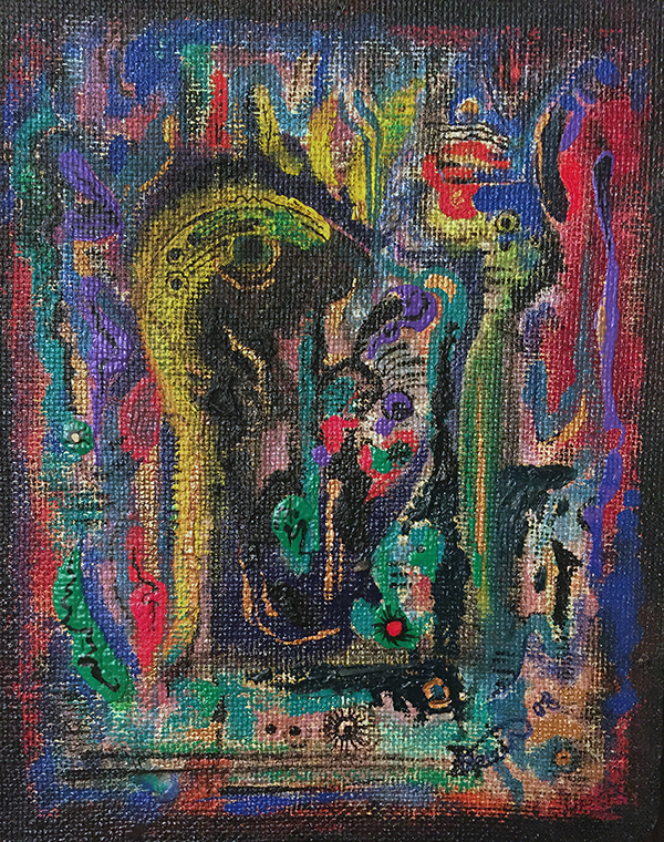 Antiworlds, Oil on board, 11.5 × 14.5 in, 2008