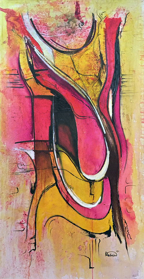 Untitled, Mixed media on canvas, 28 × 56 in, 2013